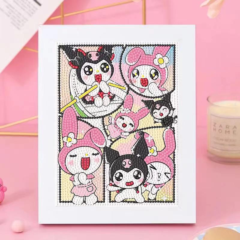 Kuromi Cartoon Diamond Painting Kit: Peace & Joy DIY Gift for Students and Kids.