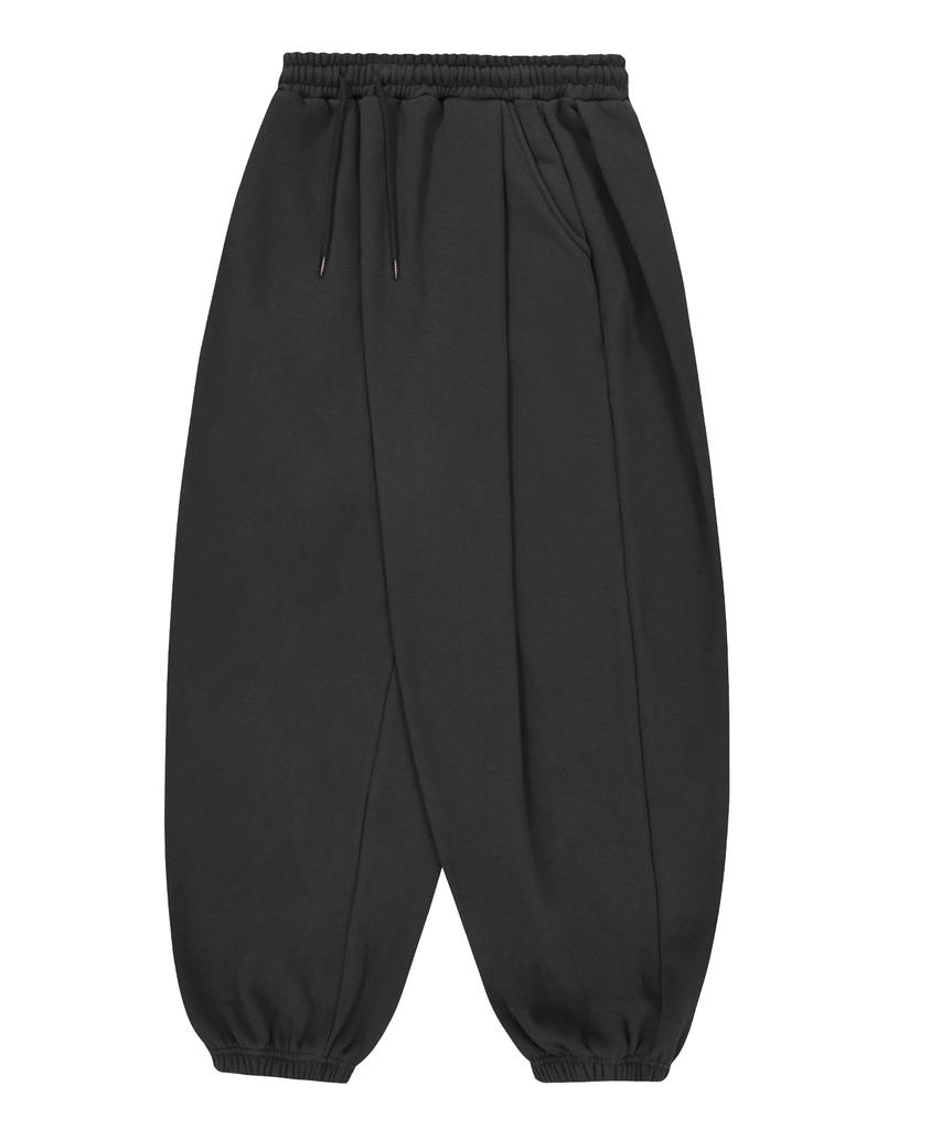 S'EST Side Double Pleat Wide Jogger Fit Training Sweatpants - Charcoal