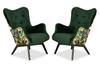 2er Set Skandinavische Ohrensessel Luna Print Duo mit Monstera- und Palmenmuster, Family Meble