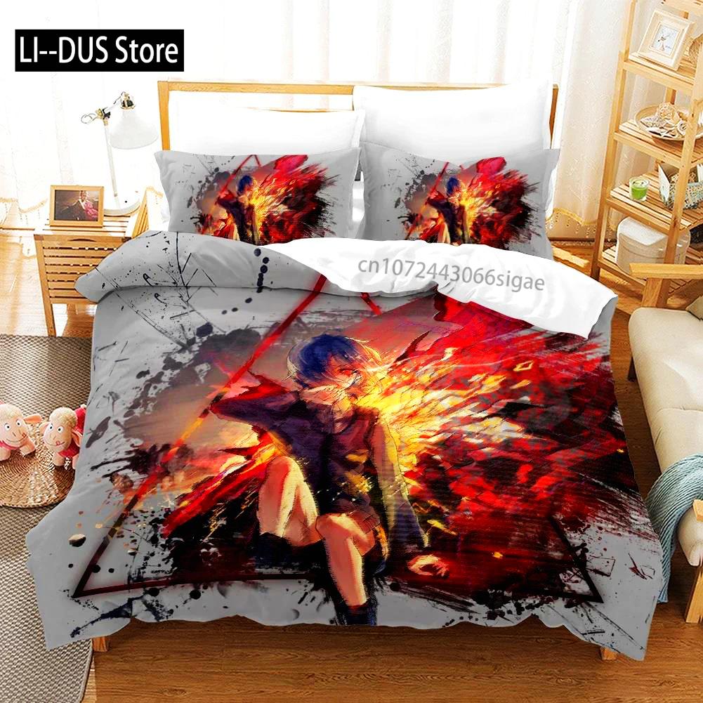 Anime Tokyo Ghoul 3D-bedruckter Bettbezug Kissenbezug Bettwäsche-Set Einzelbett Doppelbett Queen King Size Für Kinder Schlafzimmer Dekoration