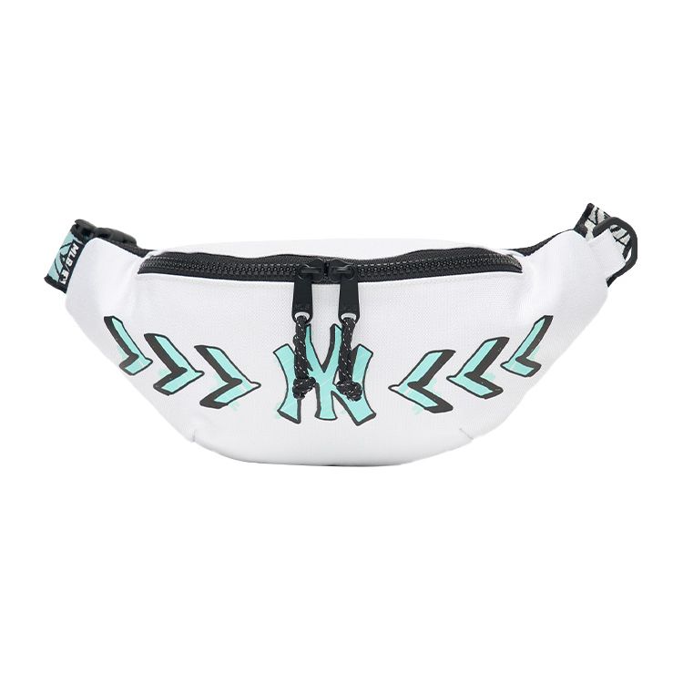 MLB New York Yankees Color Block Arrow Sports Trend Workwear Nylon Canvas Waist Bag Unisex Waist Bag White 3AHSM032N-50WHS White