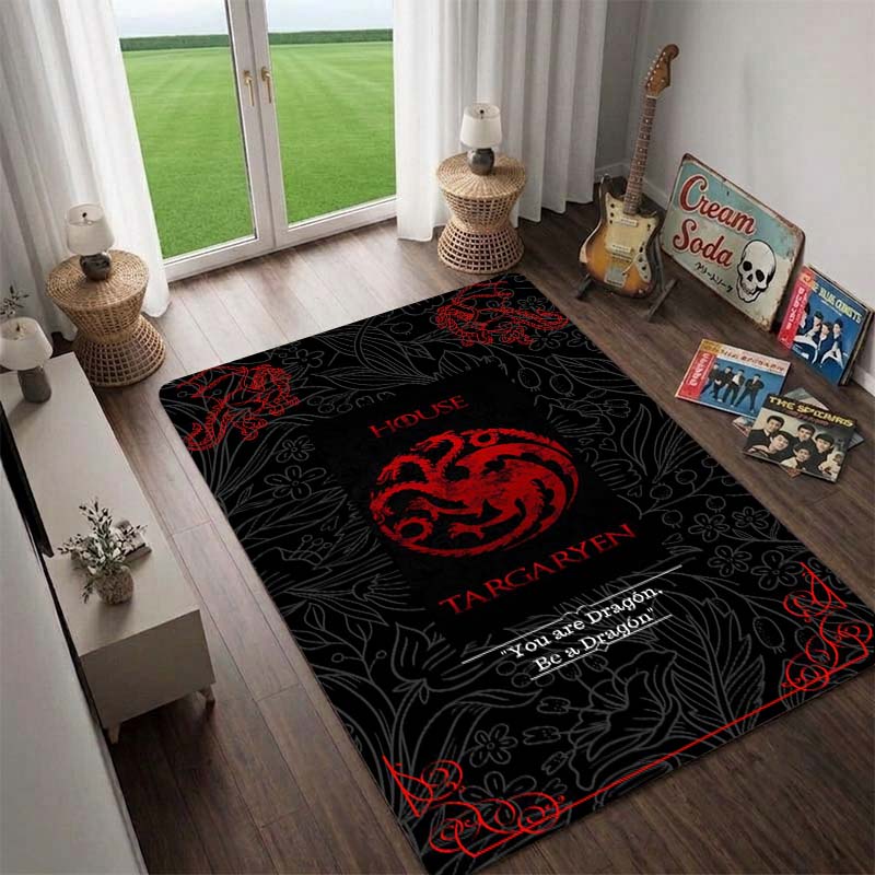 House Targaryen,the Dragon Queen,*Game of Thrones* Rug,Living Room Rug,Floor Mat for Computer Chair, Doormat, Bedside Carpet