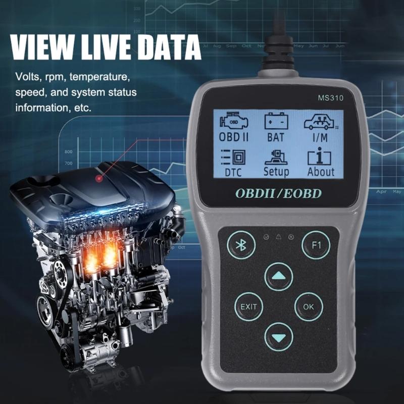 2.4in Display OBDII Scanner Car Fault Code Reader Battery Tester with Readiness OBDII Diagnostic Scanner