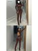 European & American Style 2026 Autumn Street Hot Girl Lace See-through Tight-fitting Pants Set