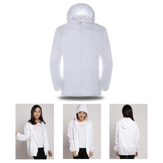 Bunda do větru s kapucí, dlouhým rukávem, stahovacími manžetami, kapsami, zapínáním na zip, pro muže a ženy, voděodolná, s ochranou proti slunci