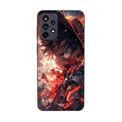 Capa de telemóvel - MANIACASE - Samsung Galaxy A52 4g - Silicone - Preto - Luffy irritado