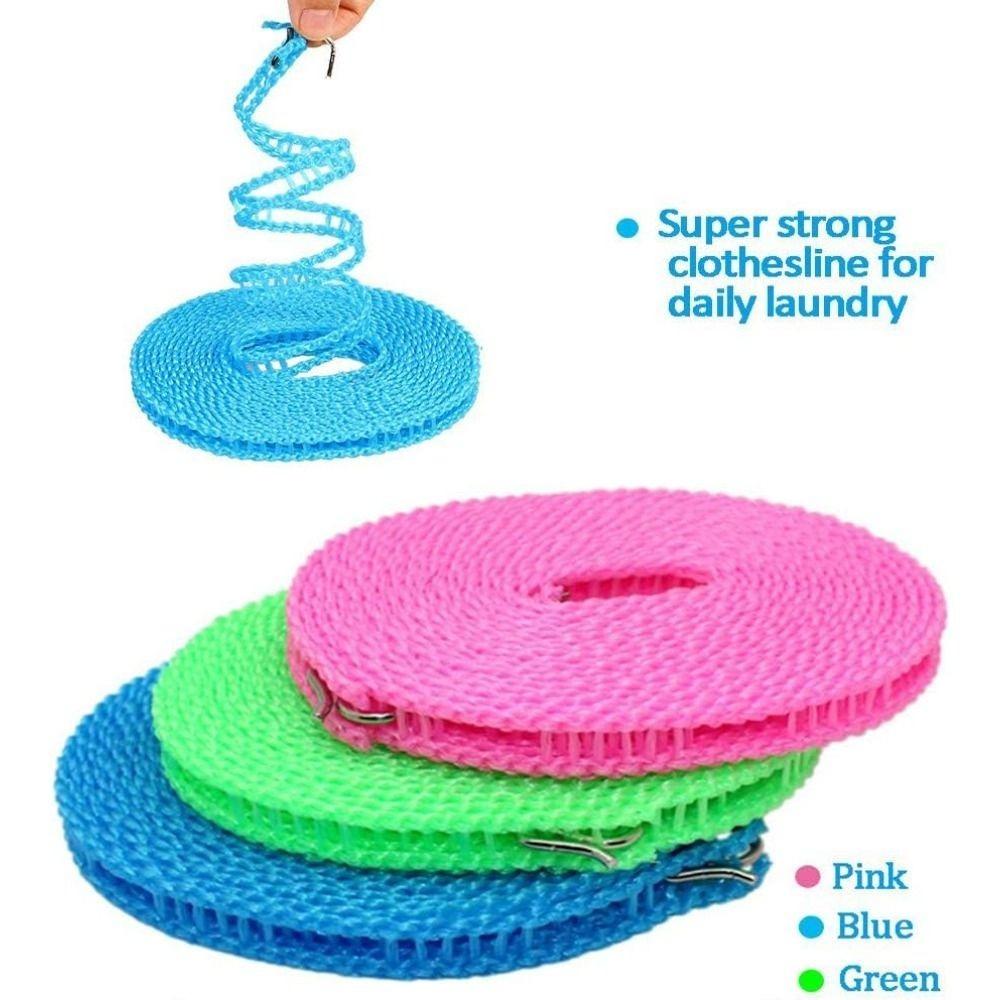 10M Retractable Clothesline Outdoor Portable Travel Camping Washing Line Rope Reel with Carabiner Hook Hiking Outdoor Gadgets