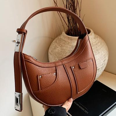 Underarm Bag Versatile Simple Casual Shoulder Crescent Bag Small Satchel