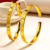 Xiaohongshu Bestseller: Four-Leaf Clover Sand Gold Bracelet - High-End Fashionable Open Bangle for Women