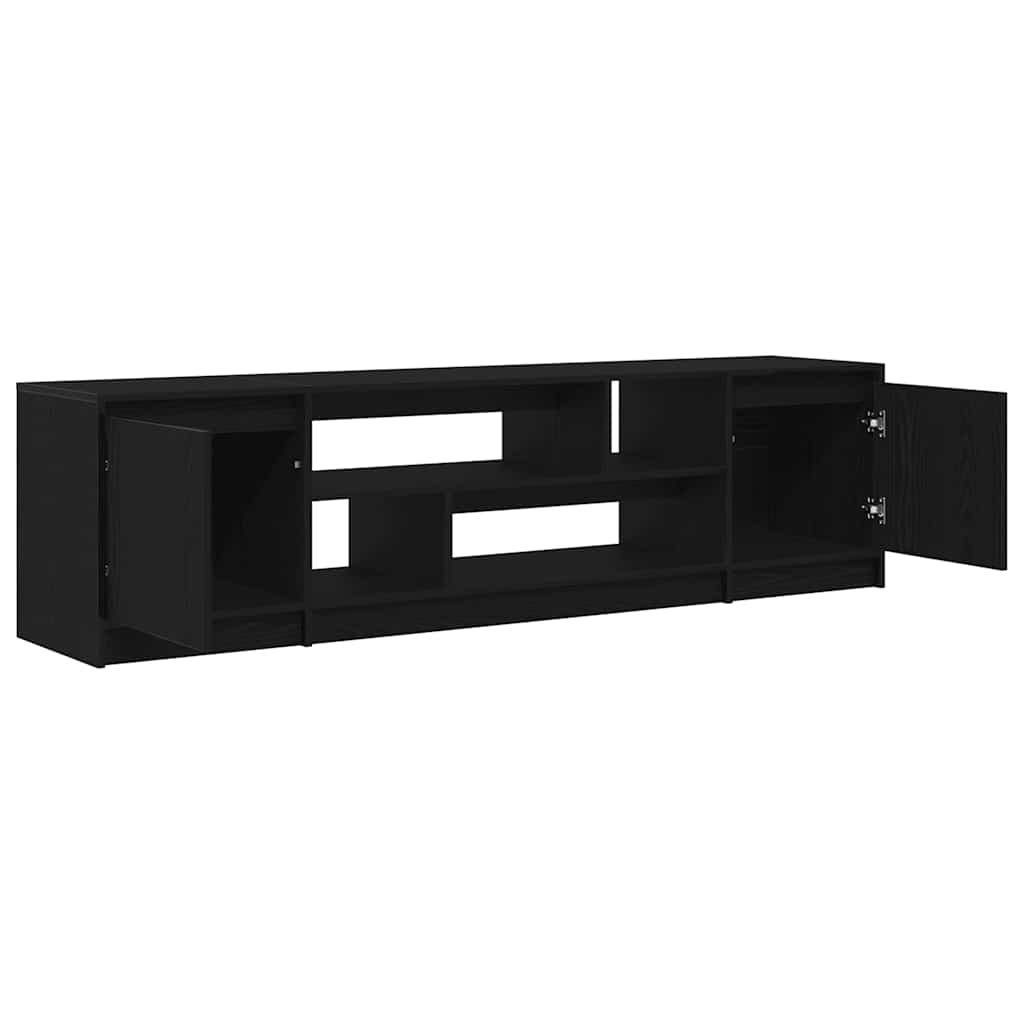 TV Cabinet In Black Oak Look 188.5 X 41 X 50 Cm Particleboard