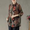 Non-real shot, retro printed shirt women's cotton and linen literary loose casual long-sleeved top 1116 spring and summer new models