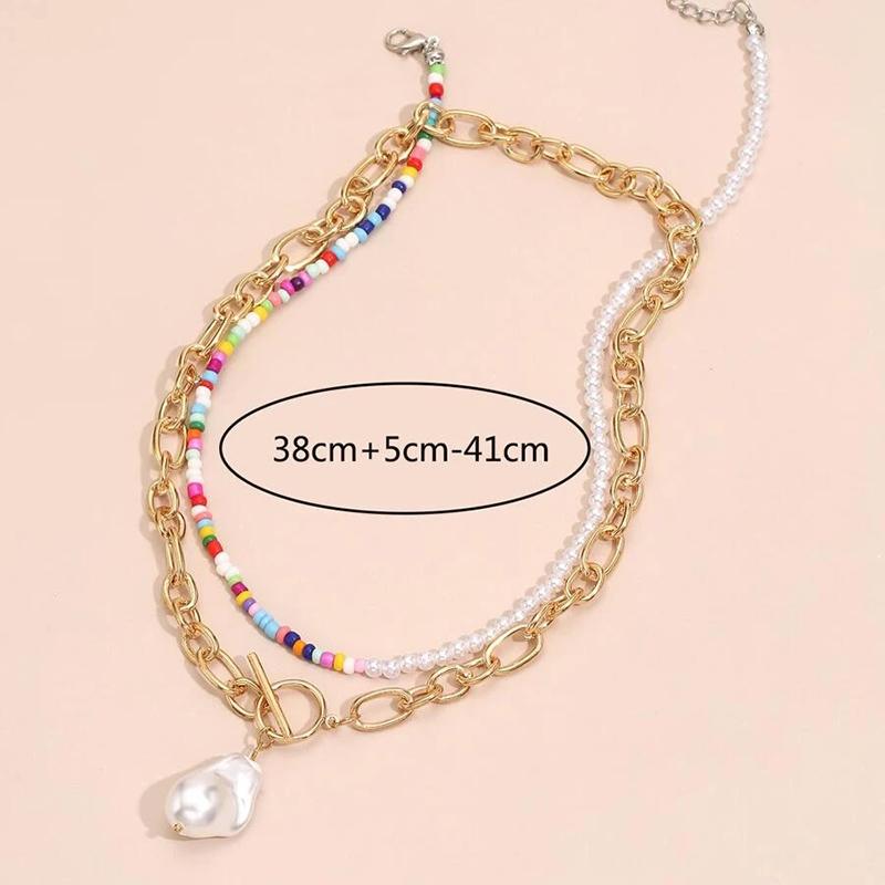 Multilevel Elegant Pearl Pendant Jewelry For Women Wedding Beads Pearl Chain Choker Necklaces N0278