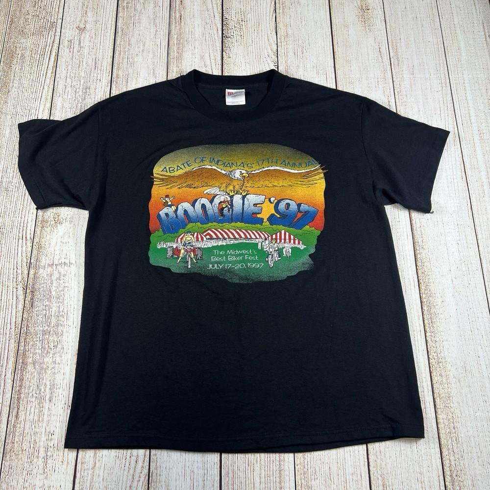 

Vintage 1997 Indiana Boogie Biker Fest T Shirt Mens Large Unisex T-Shirt XXXXL