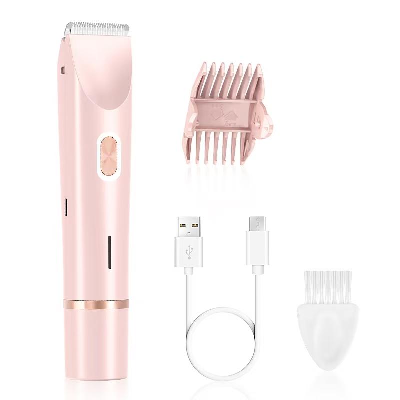 Rechargeable Wireless Electric Hair Clipper 2-in-1 Dual Blade Women's Bikini Trimmer Underarm Arm Private Area Pubic Hair Leg