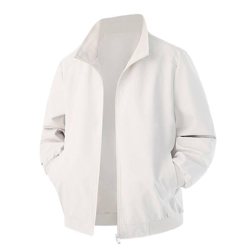 Men's Solid Color Baseball Jacket: Casual, Versatile & Trendy with Stand Collar
