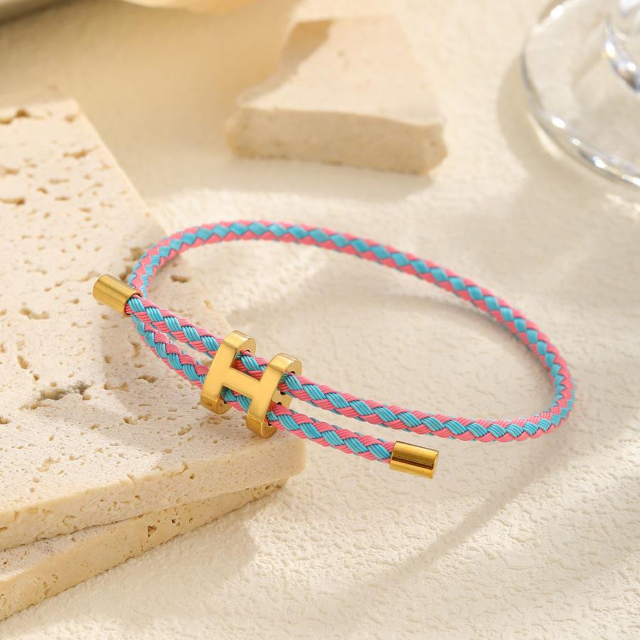 

Браслет из нержавеющей стали с Т-образной застежкой, ручная работа - Водонепроницаемый, Потостойкий, Плетеный дизайн на удачу для пар