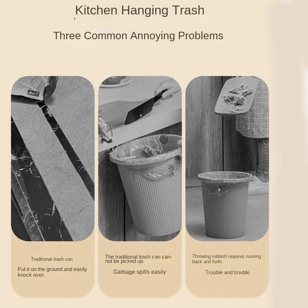 Space-saving Foldable Trash Can Hanging Toilet Storage Bucket Wall Mount Trash Bin  Cabinet Door