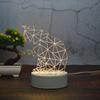 Indoor Modern Etch Lighting LED Optical Illusion 3D Acrylic Night Light Lamp Warm White USB Power 1-Year Warranty Small Size for