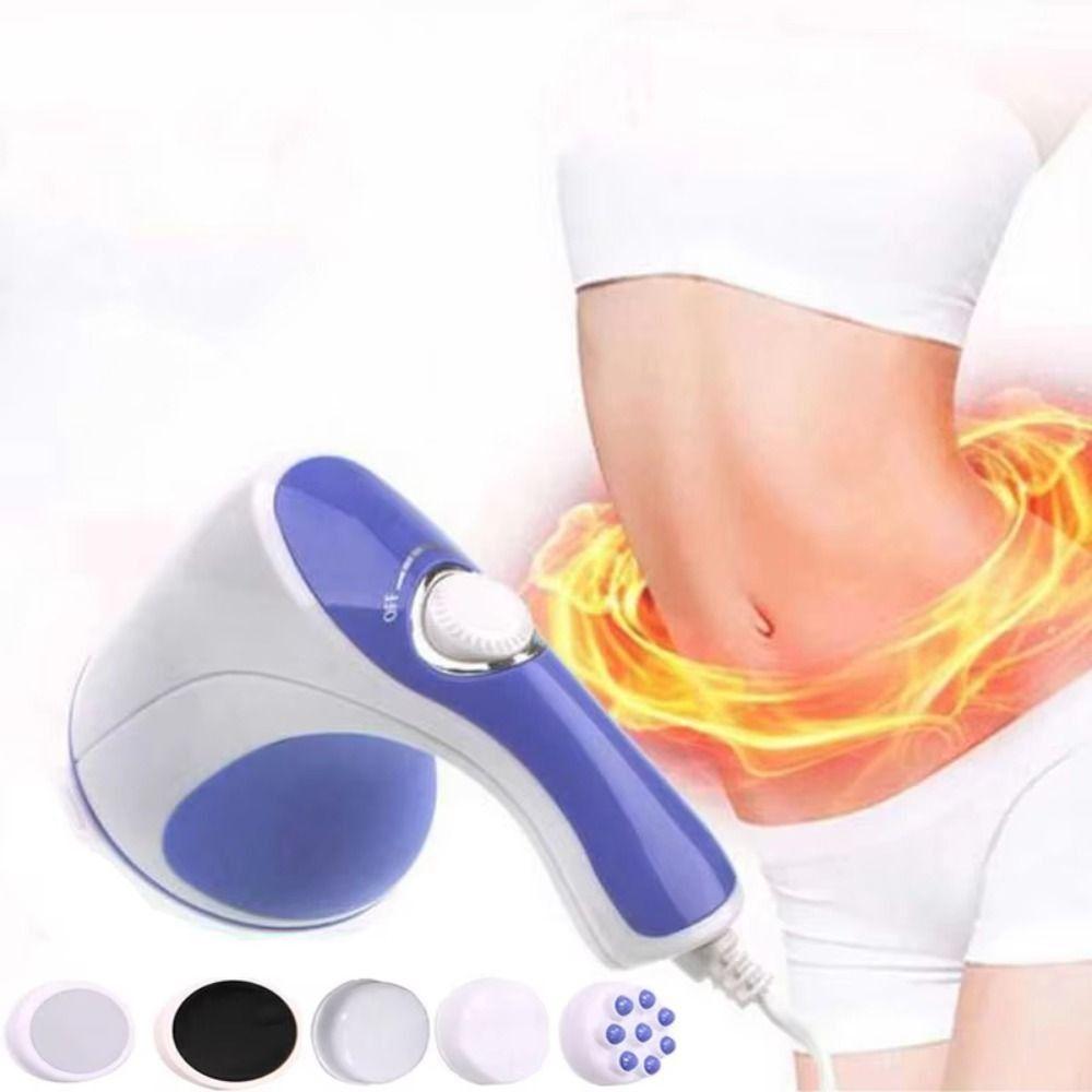Hammer Roller Electric Handheld Body Massager with 5 Massage Heads Back Roller  Neck
