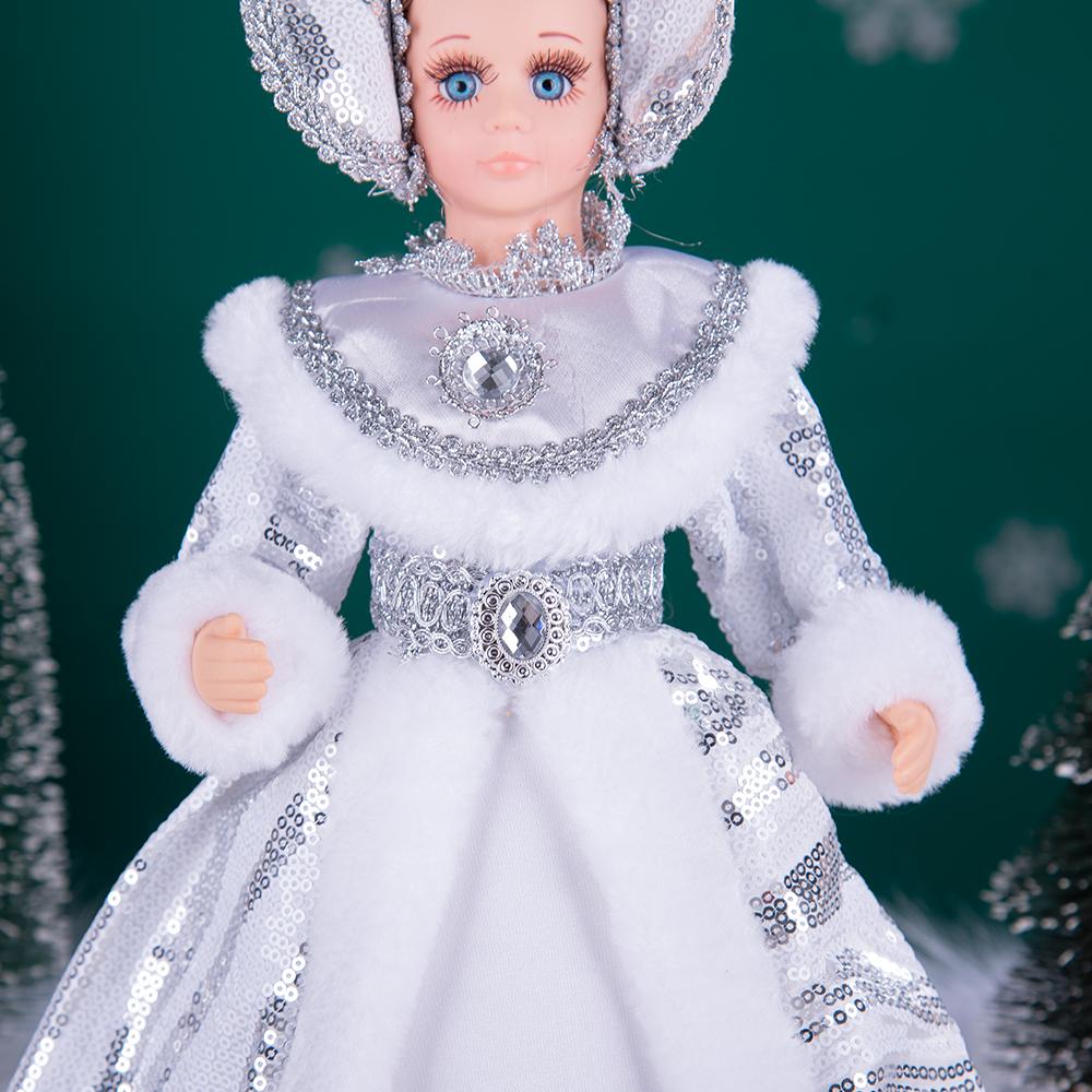 Silver-White Sequin Snegurochka Christmas Doll