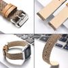 Vintage Woolen Leather Watch Band 18mm 20mm 22mm Quick Release Strap Nylon Weave Bracelet for Men Women Brown Green Wristband