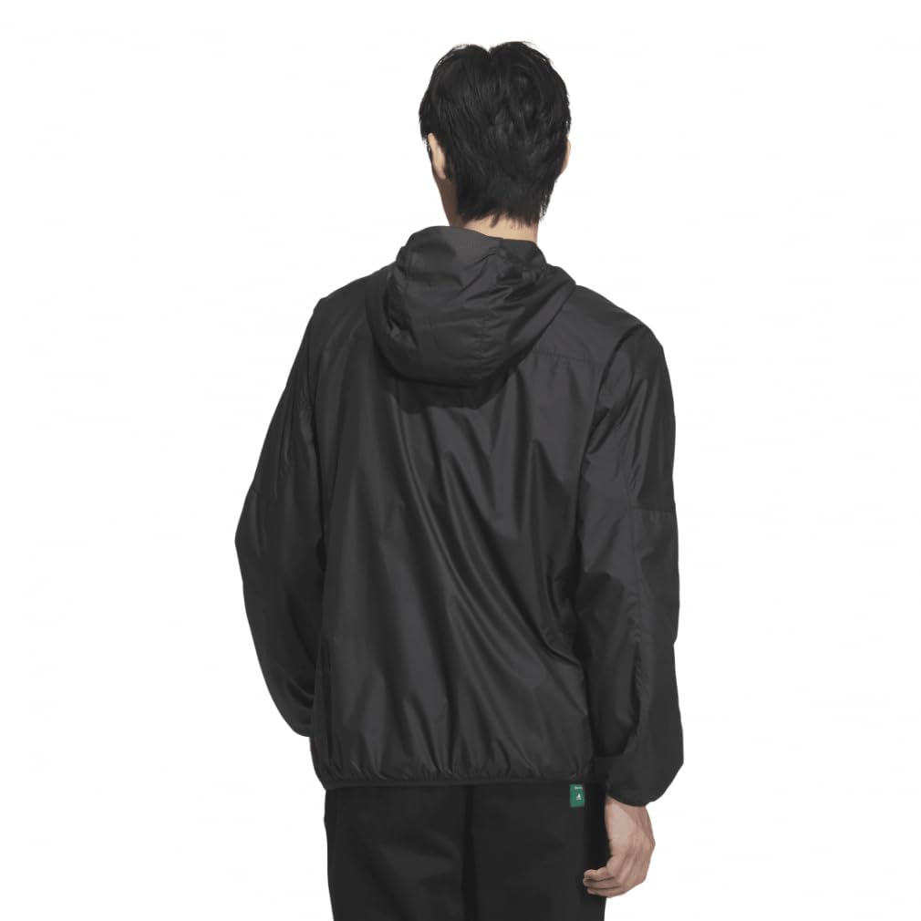 Adidas Rdy Hooded Windbreaker Jacket Light Gray Heather Solid a Jersey Top with a Small Logo and Regular Men's Wind. (KWX77), Gray/White (JG8532),