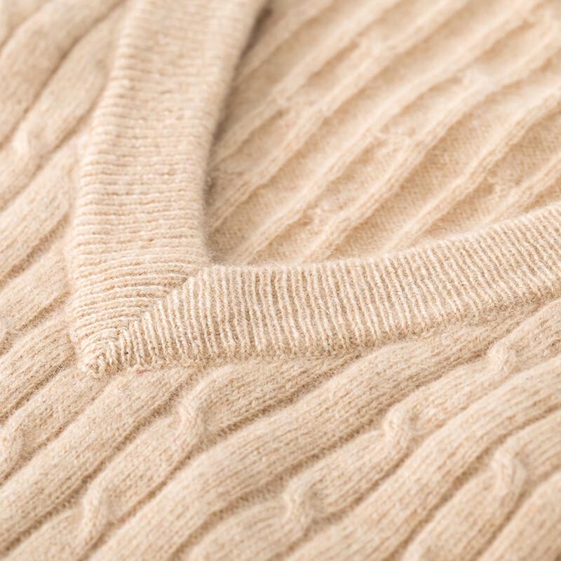 Hengyuanxiang Women's Pure Cashmere V-Neck Pullover Vest