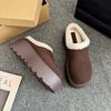 French Retro Baotou Half Slippers Women's Outer Wear Autumn and Winter New Heightened Thick-soled One-pedal Birkencotton Slippers