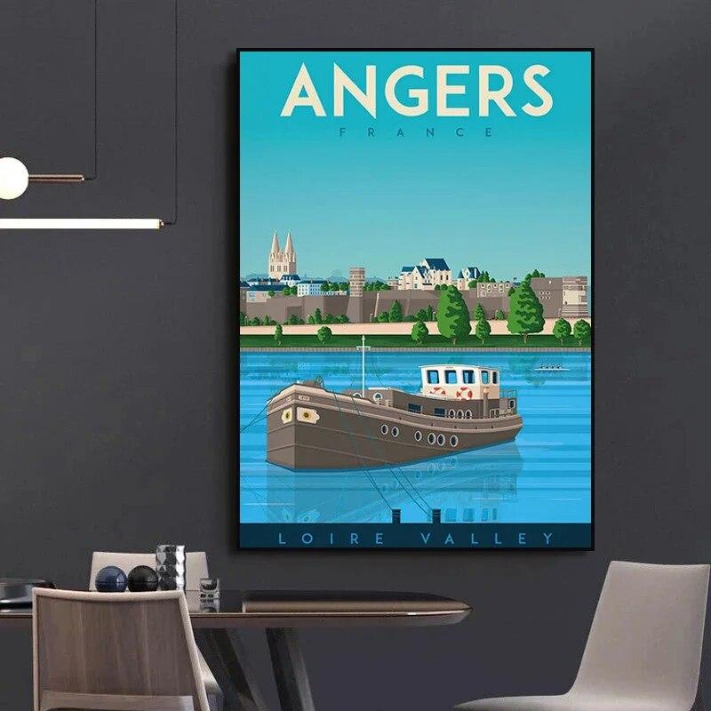 Nordic France Nice Paris Monaco Nantes Poster Colored Travel City Romantic Landscape Canvas Painting Art Wall Home Decor Gift