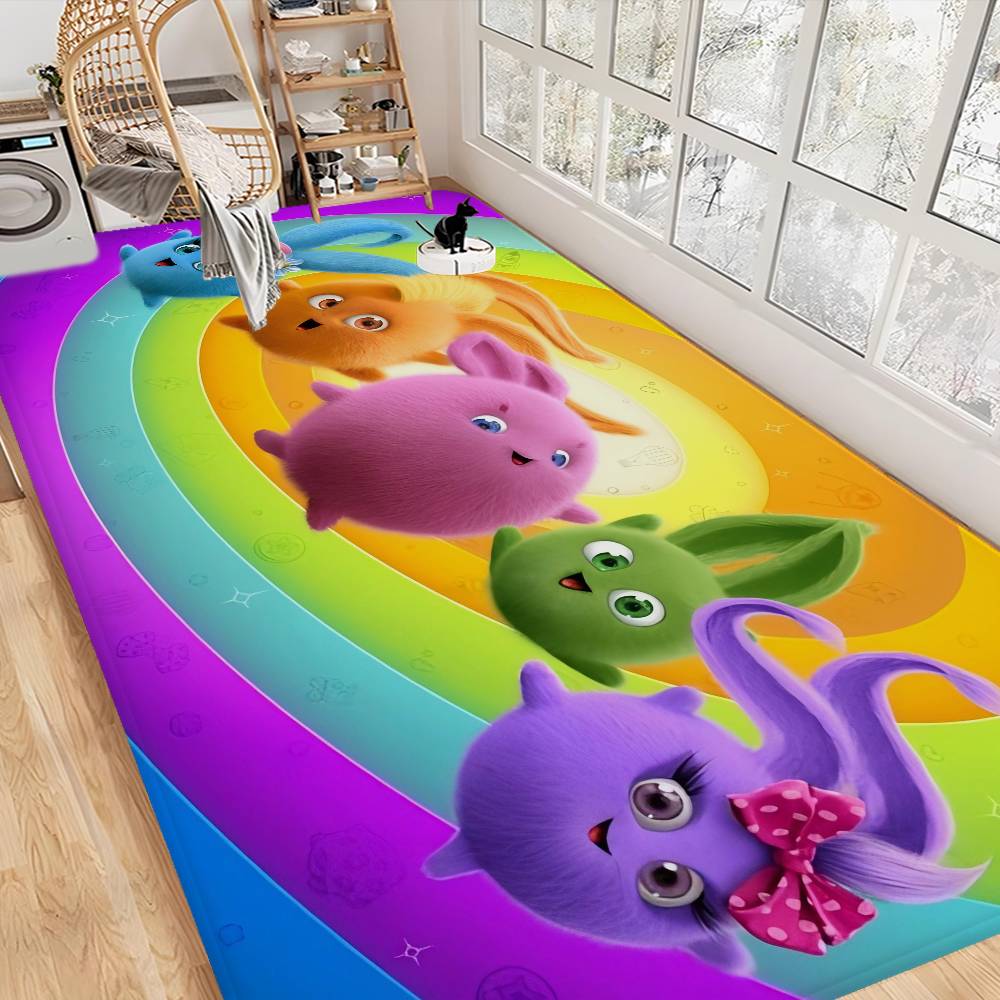 Sunny B-bunnies Floor Mat Non-Slip Laundry Room Mat Laundry Decor Balcony Child Living Room Bedside Mats