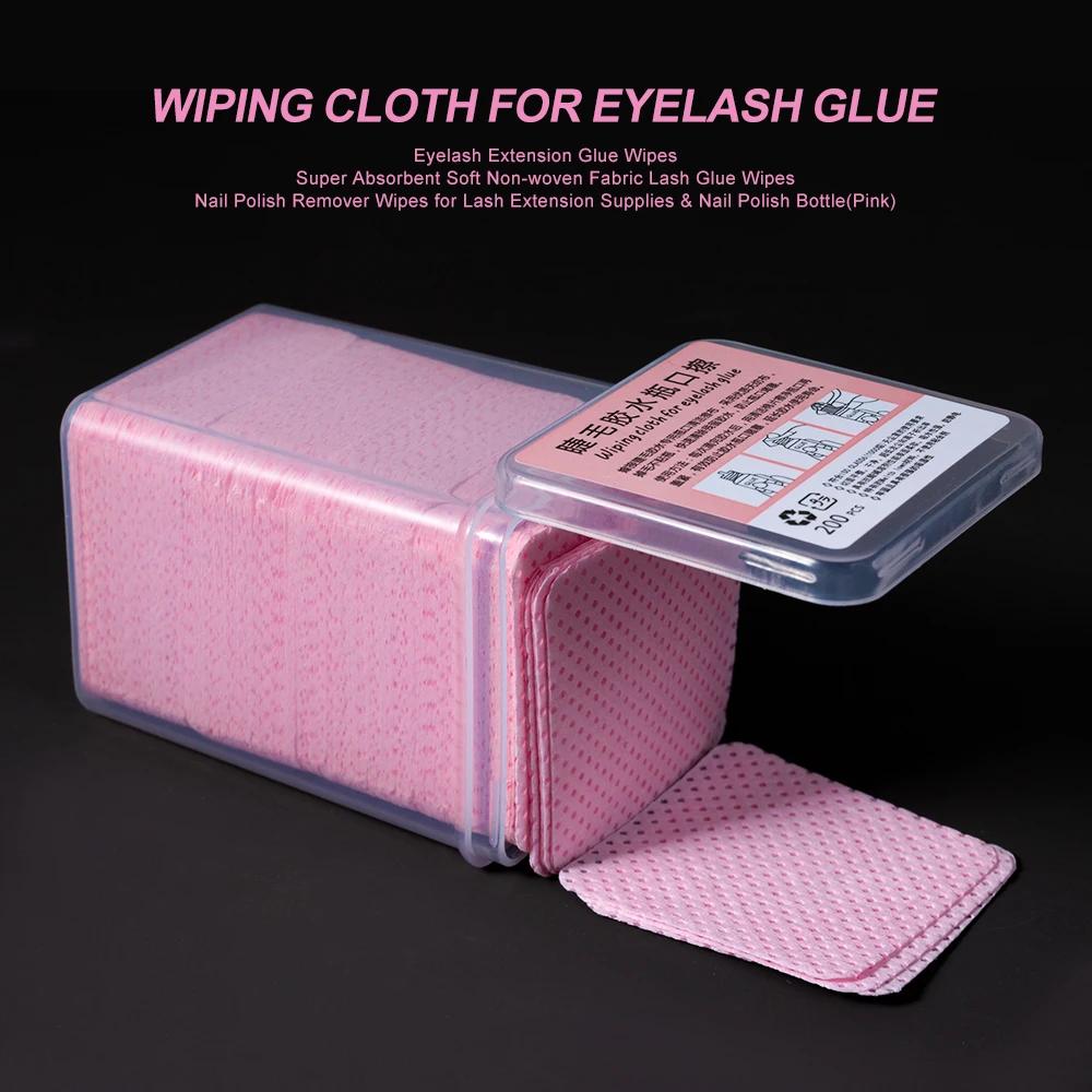 111Pcs Pink Lint-Free Nail Polish Remover Wipes UV Gel Glue Removal Cotton Pads for Manicure & Makeup Cleaning Tools