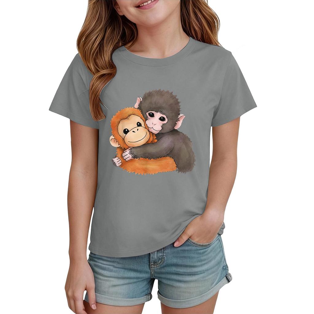 Boys' And Girls' Printed Fashion Casual Short-Sleeve T-Shirts