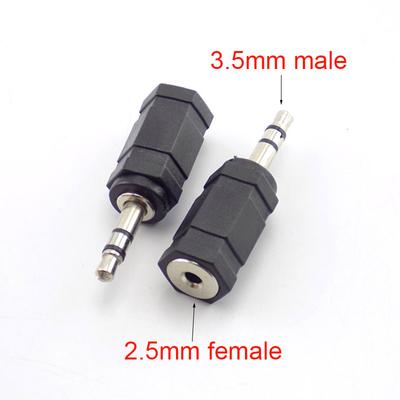 2pcs Stereo Jack Male Plug 3.5mm To Female Plug 2.5mm Converter For Audio PC Phone Headphone Earphone Adapter Cable Jack