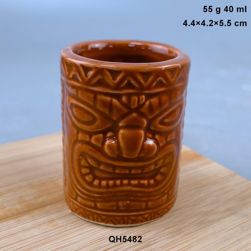 American Ceramic Relief Cup Hawaiian Cocktail Cup Grimace Cup Ceramic Tiki Cup Bar Tiki Cup