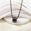 High-end Titanium Steel Necklaces for Men and Women with Small Waists, Colorful Striped Barrel Bead Pendant Jewelry