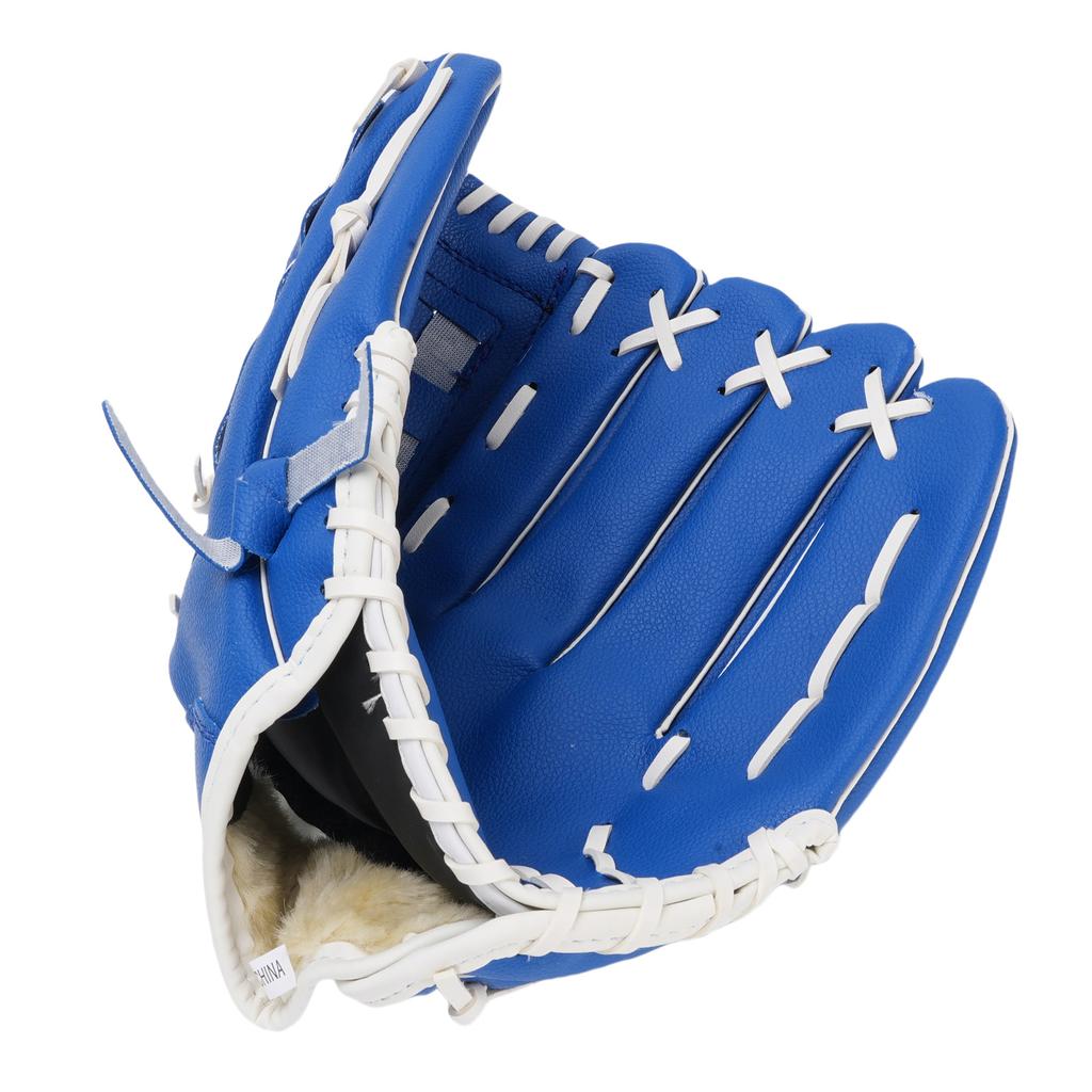 Sports Baseball Glove for Adult Youth Leather Breathable Baseball Softball Glove for Training Blue 24.1cm 9.5in