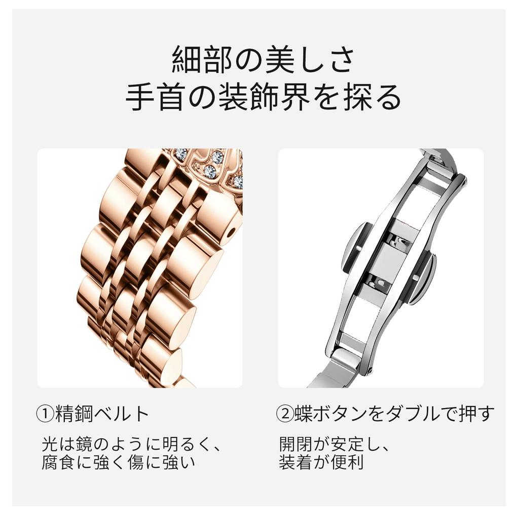Quartz Cute and Simple Double Folding Stainless Steel Perfect for or as a Gift for Her Gold Case Red Ladies' Watch, Stylish, Waterproof, Casual, Dial,