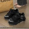 Y2K Cross Lace Up Thick Bottom Vulcanized Shoes Women Mixed Color Breathable Platform Sneakers Woman Autumn Chunky Student Shoe
