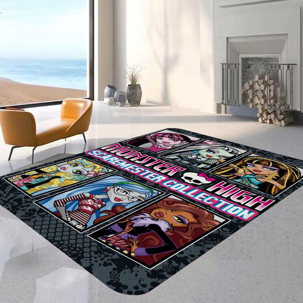 M-Monster Cartoon High Floor Mat Floor Carpet Kids Room Bedroom Decoration Balcony Anti-Slip Doormat Living Room Hotel Decor Mat