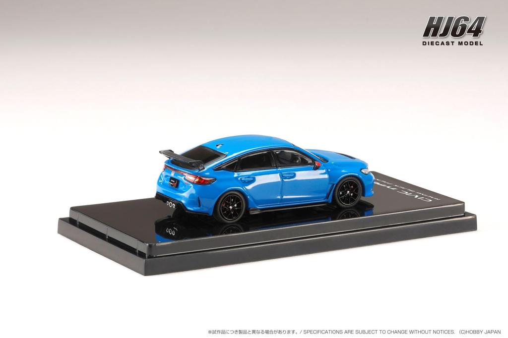 Hobby Japan HJ64 Honda Civic Type R Racing Black with Genuine Optional Racing Blue Finished Model Kit HJ645063BL 1/64 (FL5) Package/Car Parts, Pearl,