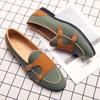 Canvas Lederschuhe Herren Casual Luxury Brand Handgefertigte Halbschuhe Herren Slipper Flats Fahrschuhe Abendschuhe Weiß Grün Mokassins N0 -28
