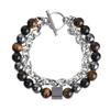 Mens Geometric Beaded Bracelet With Iron Chain For Travel Gift And Fashion Style