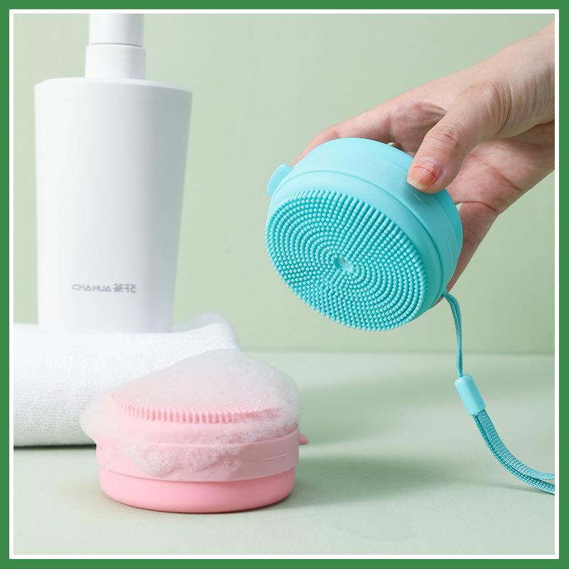 1pc Portable Bathing Brush Hanging Bath Body Scrubber Soap Case Brush Massage Hair Tactile Brush Bath
