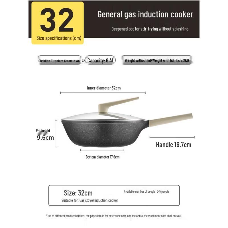 COOKER KING 32cm Maifan Stone Non-Stick Wok