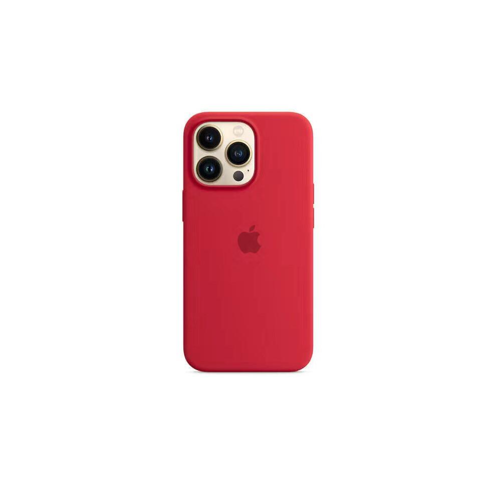 (Red) Silicone Case with MagSafe for iPhone 13