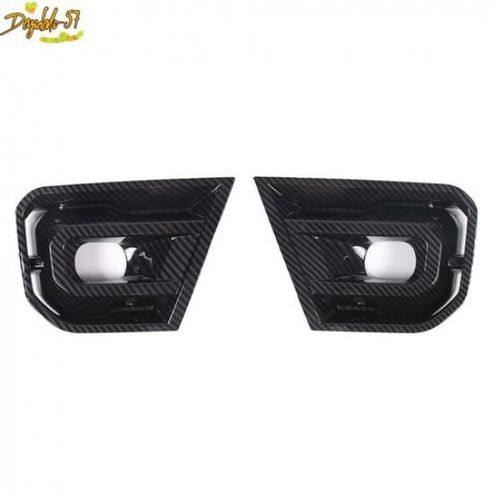 Strip Trim 2* Exterior Fog Light Lamp ABS Carbon Fiber For Ford Ranger -2024