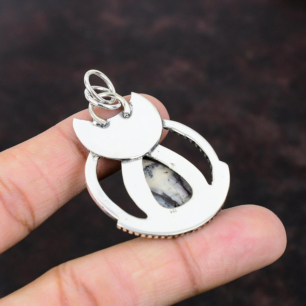 Porslinsjaspis Hänge Helt Nytt Ädelstenssmycke 925 Sterling Silver Hänge Unikt Smycke Handgjort Helande Sten Hänge Gåva För Kvinnor