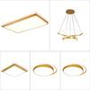 Gold Rectangular Ceiling Lamp Set for Living and Bedrooms