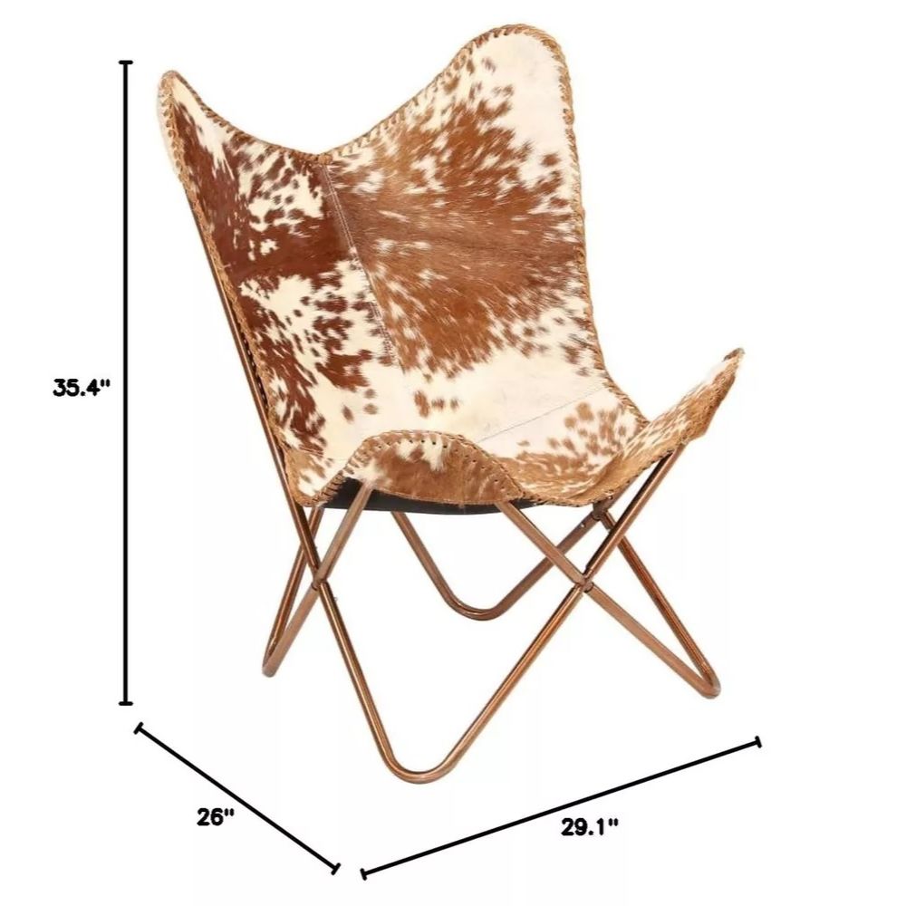New Home Decor Genuine Goat Leather Butterfly Arm. LEATHER  BUTTERFLY CHAIR