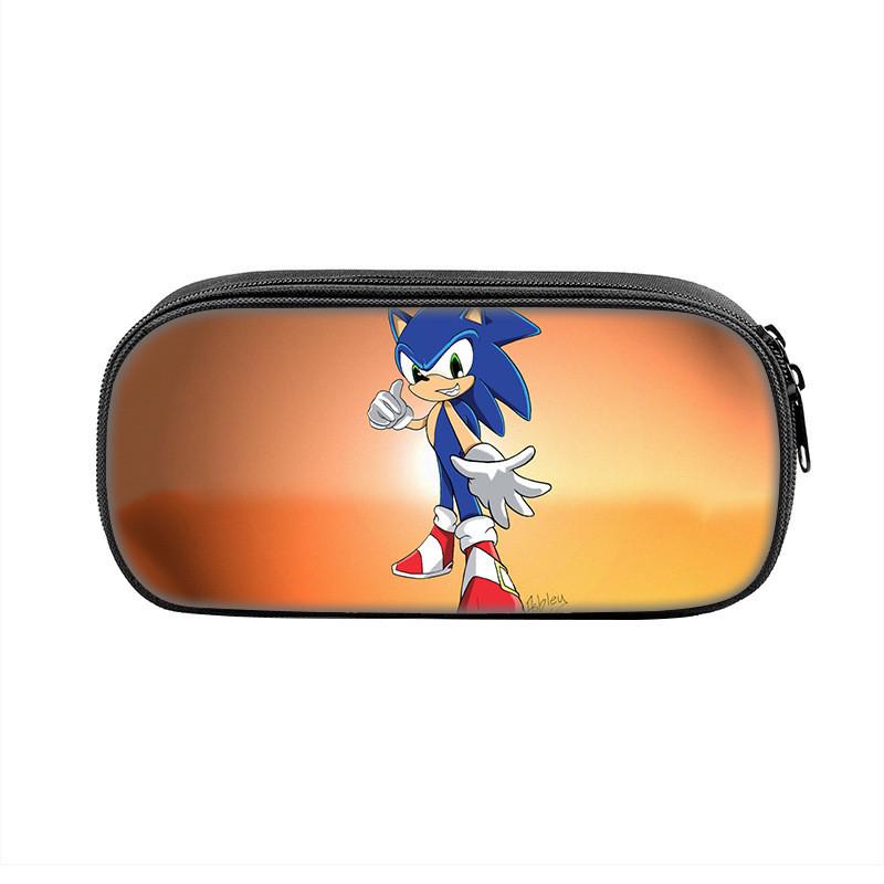 Sonic Cartoon Character Printed Student Single Layer Stationery Storage Bag For School And Gift